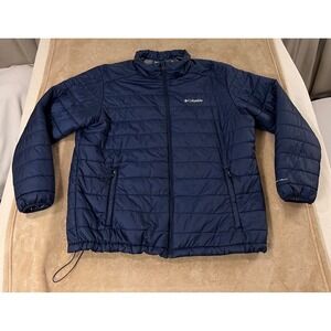 Columbia Puffer Jacket Mens size 2XL Navy Blue Omni-Heat Lightweight